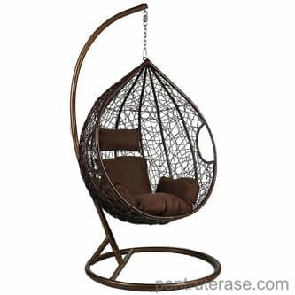 Leagan tip cuib DeHome L93 maro pentru terasa curte balcon living gradina camera hol