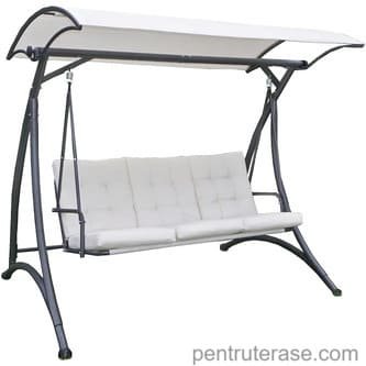 Leagan balansoar pentru gradina terasa, Kring Alfta 193x132x178 cm, crem