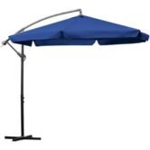 Umbrelă albastră rotundă de grădină, terasă, curte, balcon Lehmann Vihma, bleumarin, diametru 300 cm, înălțime 240 cm