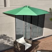 umbrelă semirotundă de culoare verde pentru terasă balcon curte grădină