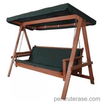 Balansoar leagan hinta pentru tersa gradina sau curte de 3 locuri marca Hecht Baharu Lux din lemn tropical